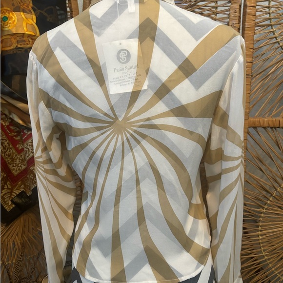 Vintage nwt Paolo Santini chiffon silk retro boho blouse - Picture 4 of 6